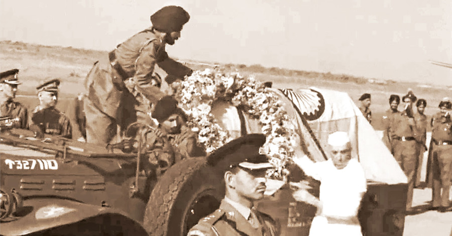 राजा त्रिभुवनको शवमा भारतीय राष्ट्रिय झन्डा !